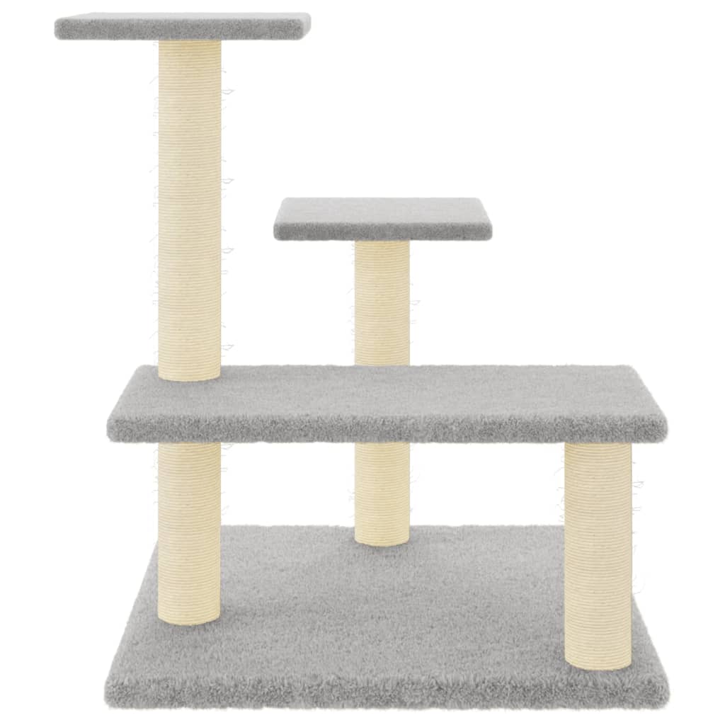 Albero Per Gatti Con Tiragraffi In Sisal Grigio Chiaro 61 cm - Image 3