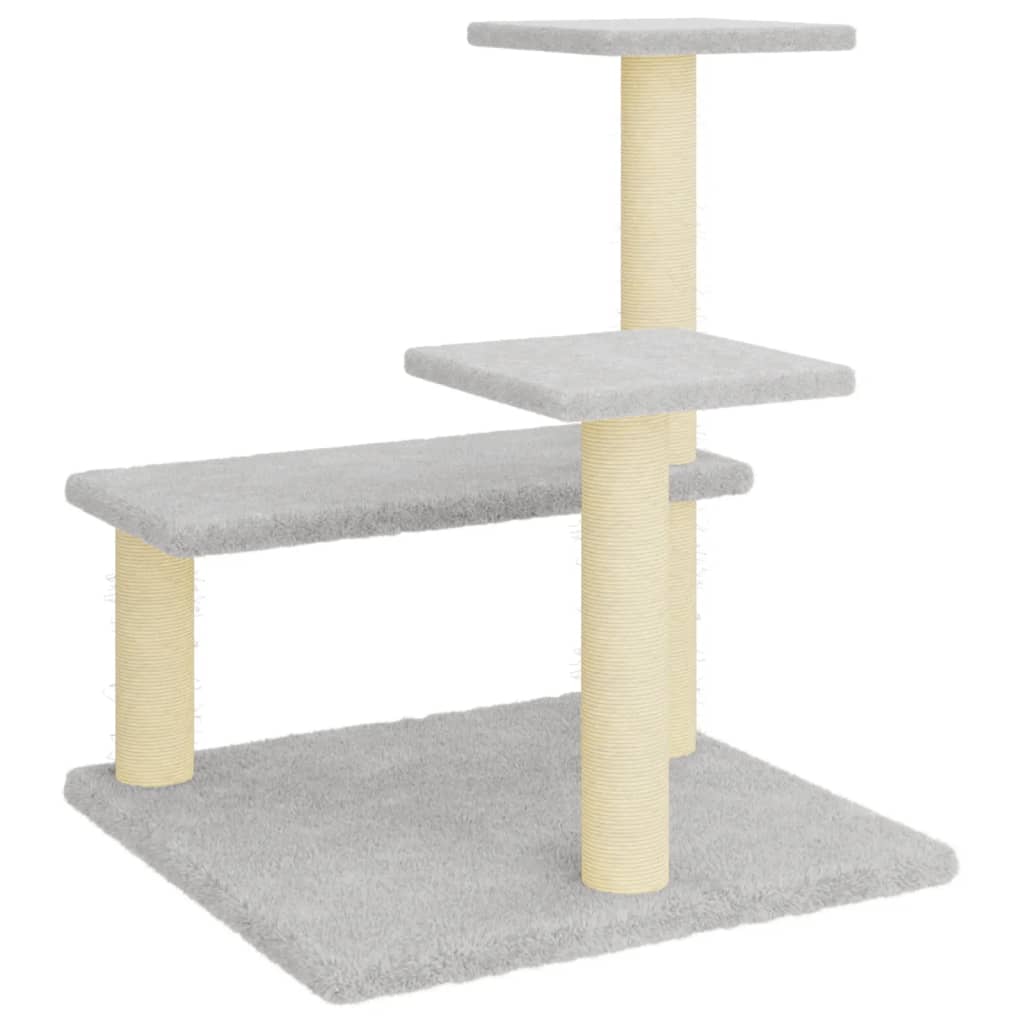 Albero Per Gatti Con Tiragraffi In Sisal Grigio Chiaro 61 cm