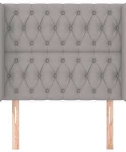 Testiera Ad Orecchio Grigio Chiaro 103x16x118/128 Cm In Tessuto
