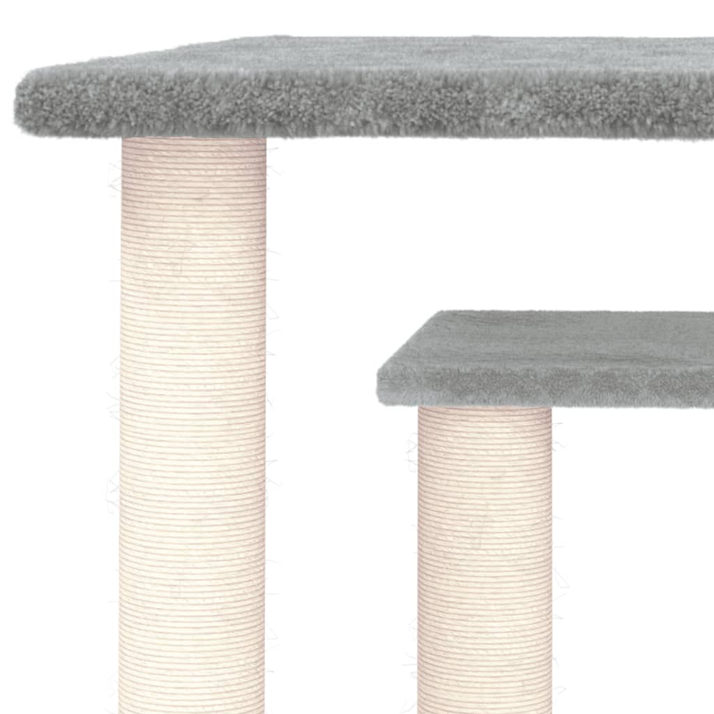 Pali Tiragraffi Per Gatti Con Piattaforme Grigio Chiaro 50 cm