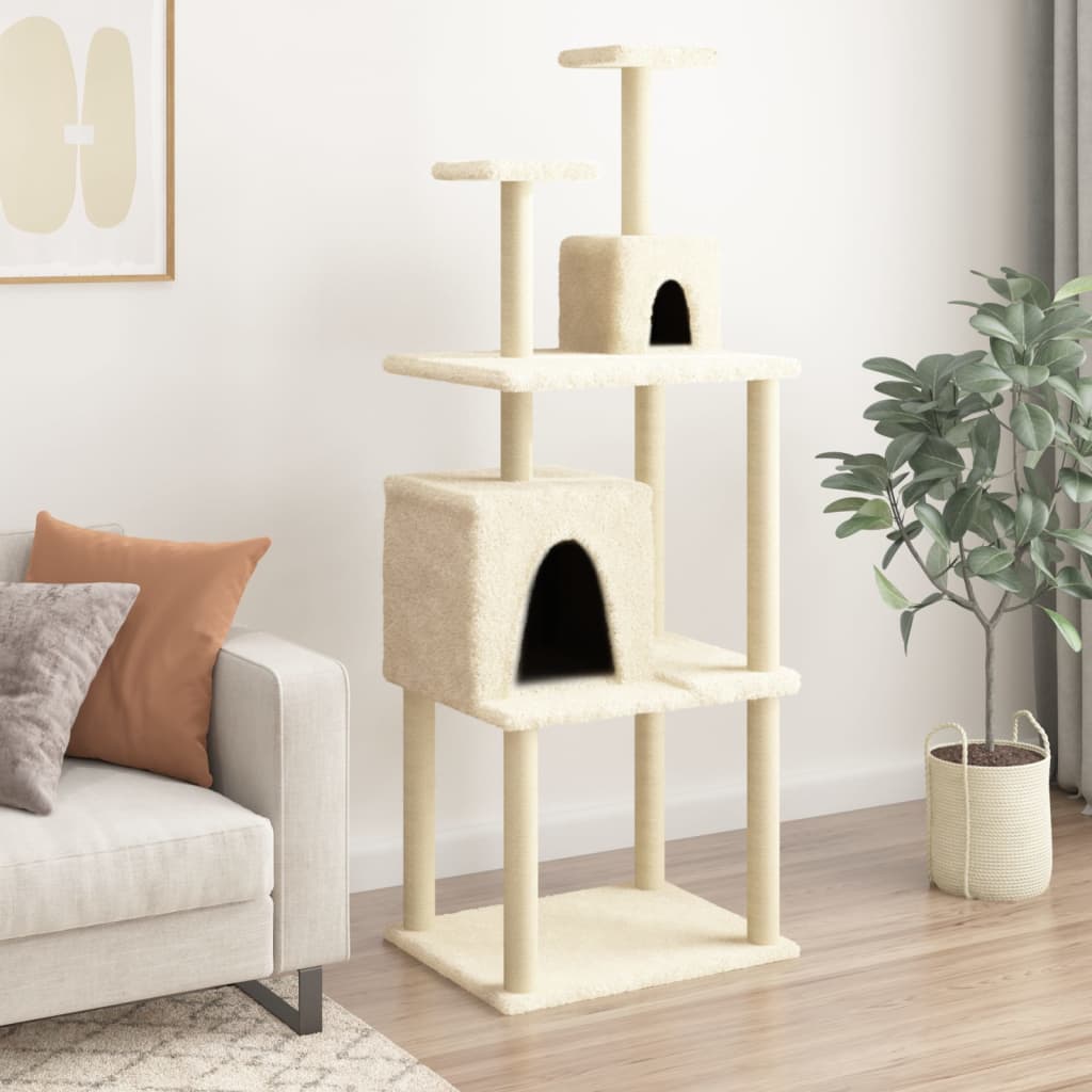 Albero Per Gatti Con Tiragraffi In Sisal Crema 167 cm - Image 3