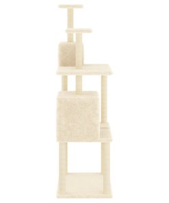 Albero Per Gatti Con Tiragraffi In Sisal Crema 167 cm