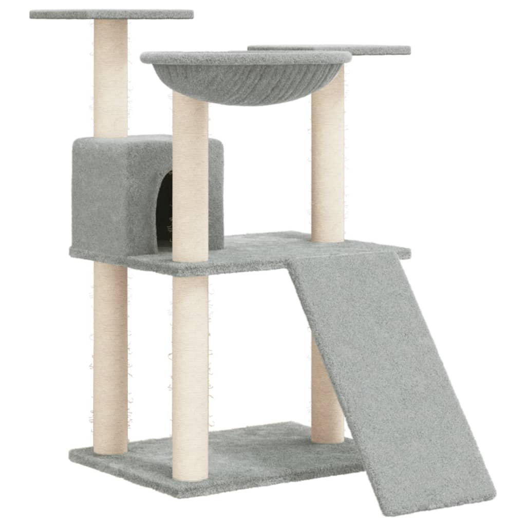 Albero Per Gatti Con Tiragraffi In Sisal Grigio Chiaro 83 cm
