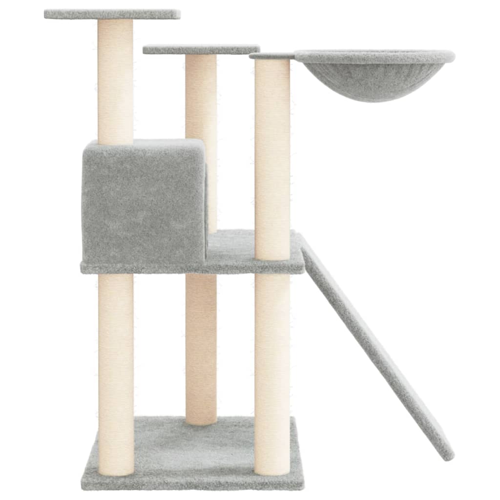 Albero Per Gatti Con Tiragraffi In Sisal Grigio Chiaro 83 cm - Image 5