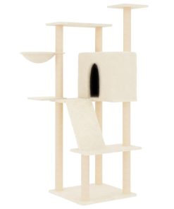 Albero Per Gatti Con Tiragraffi In Sisal Crema 143 cm
