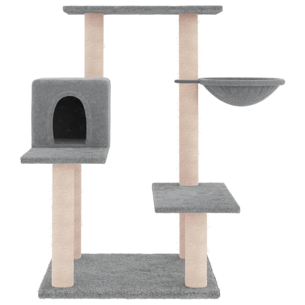 Albero Per Gatti Con Tiragraffi In Sisal Grigio Chiaro 82,5 cm - Image 6