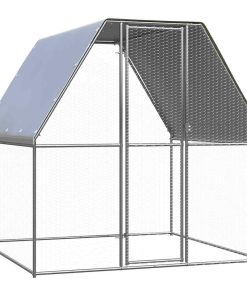 Gabbia Per Polli Argento E Grigio 2x2x2 M In Acciaio Zincato