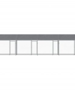 Gabbia Cani Con Tetto E Porte Grigia 8x2x2 M In Acciaio Zincato