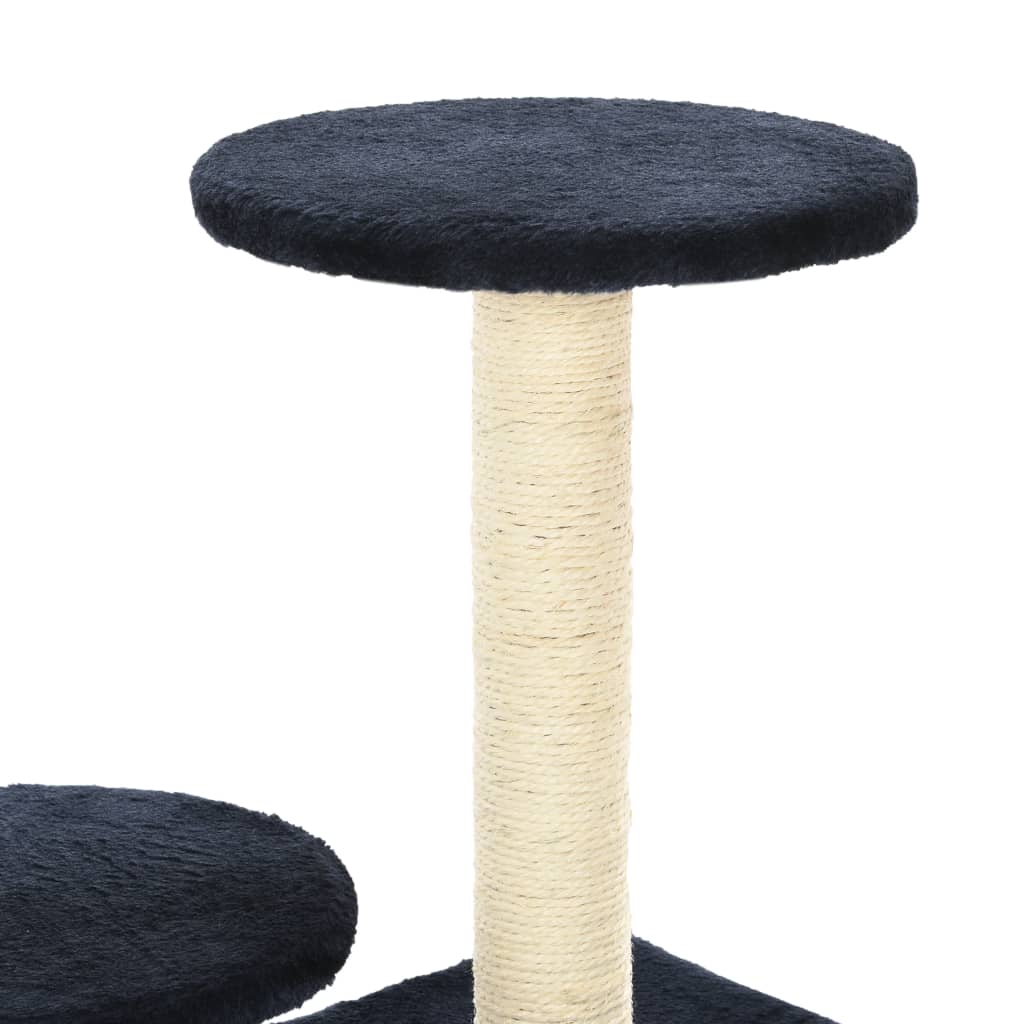 Albero Per Gatti Con Pali Tiragraffi In Sisal 60 Cm Blu Scuro - Image 3