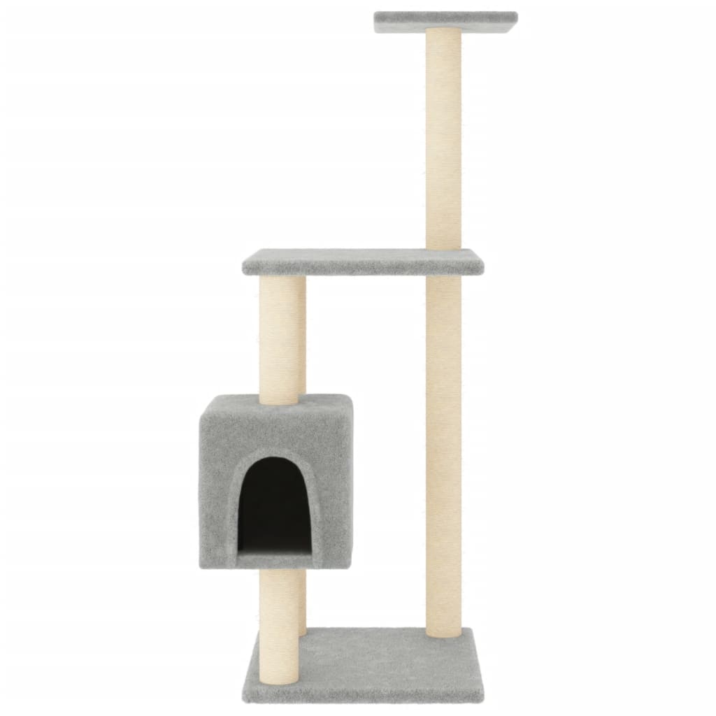 Albero Per Gatti Con Tiragraffi In Sisal Grigio Chiaro 104 cm - Image 6