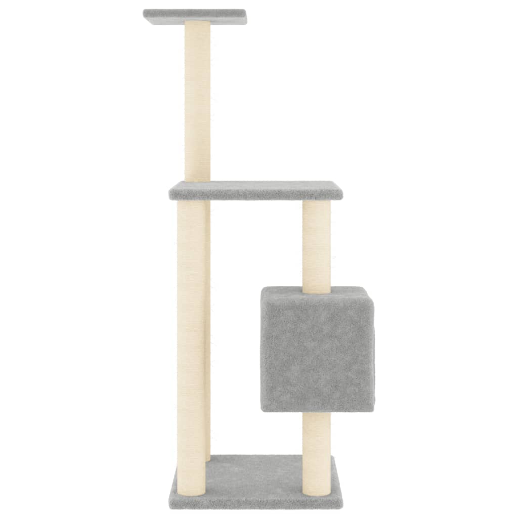 Albero Per Gatti Con Tiragraffi In Sisal Grigio Chiaro 104 cm - Image 3