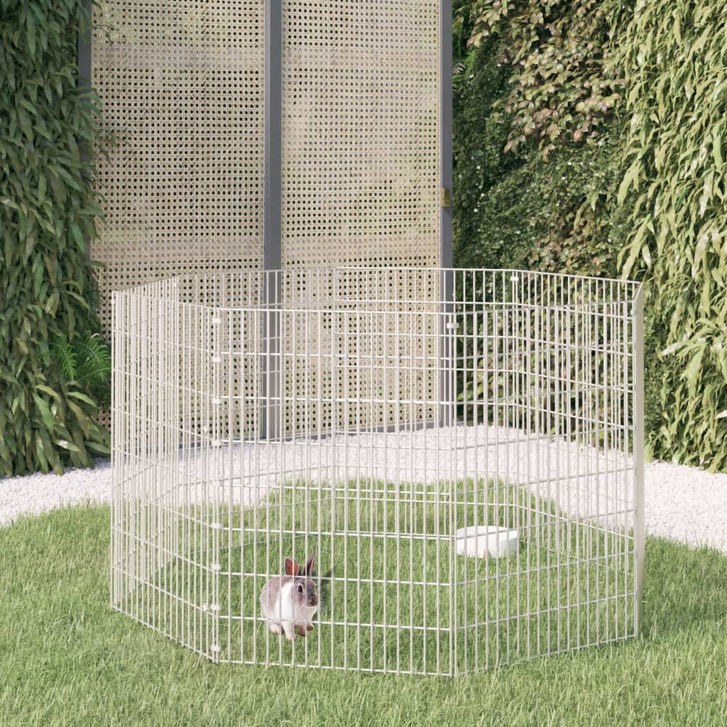 Recinto Per Animali Ruspante 8 Pannelli 54x80 Cm Ferro Zincato