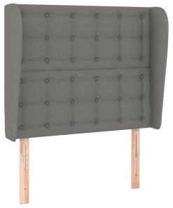 Testiera Ad Orecchio Grigio Scuro 93x23x118/128 Cm In Tessuto