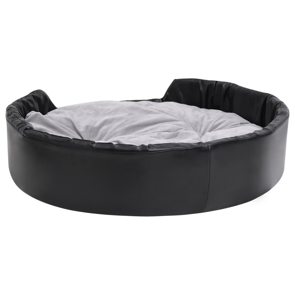 Lettino Per Cani Nero E Grigio 99x89x21 Cm Peluche E Similpelle