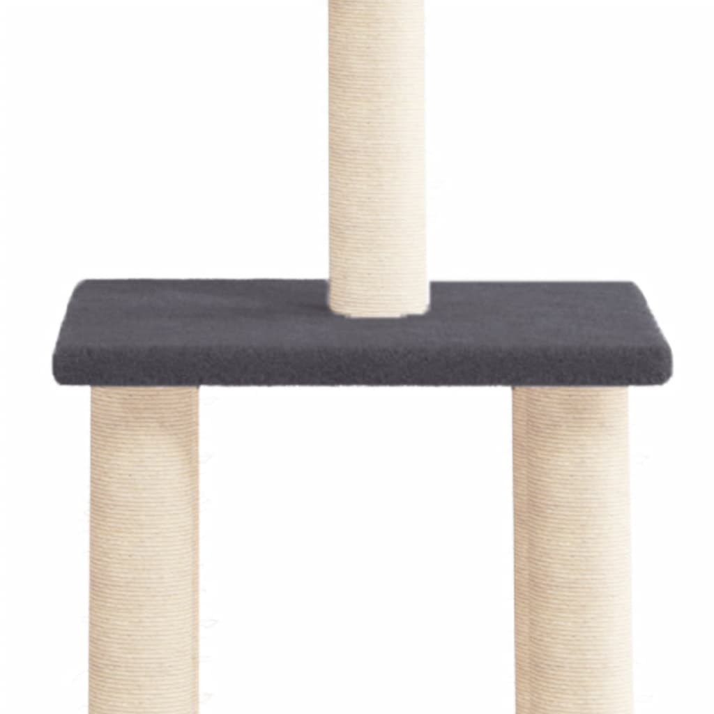 Albero Per Gatti Con Tiragraffi In Sisal Grigio Scuro 85,5 cm - Image 4