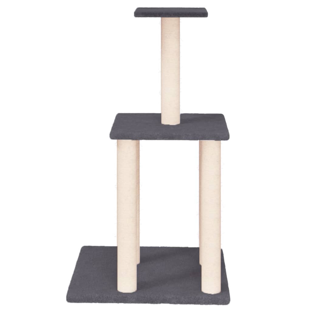Albero Per Gatti Con Tiragraffi In Sisal Grigio Scuro 85,5 cm - Image 3