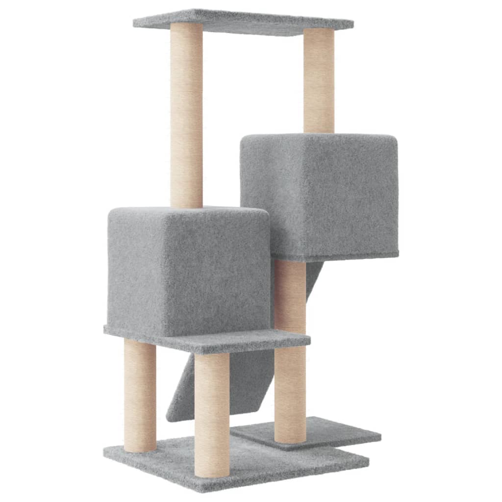 Albero Per Gatti Con Tiragraffi In Sisal Grigio Chiaro 82 cm - Image 4