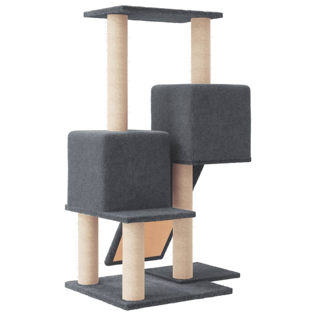 Albero Per Gatti Con Tiragraffi In Sisal Grigio Scuro 82 cm - Image 3