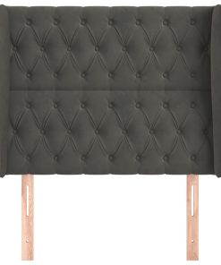 Testiera Ad Orecchio Grigio Scuro 93x23x118/128 Cm In Velluto