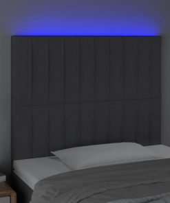 Testiera A Led Grigioscuro 100x5x118/128cm Intessuto