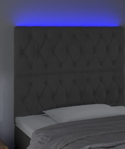 Testiera A Led Grigioscuro 100x7x118/128cm In Velluto