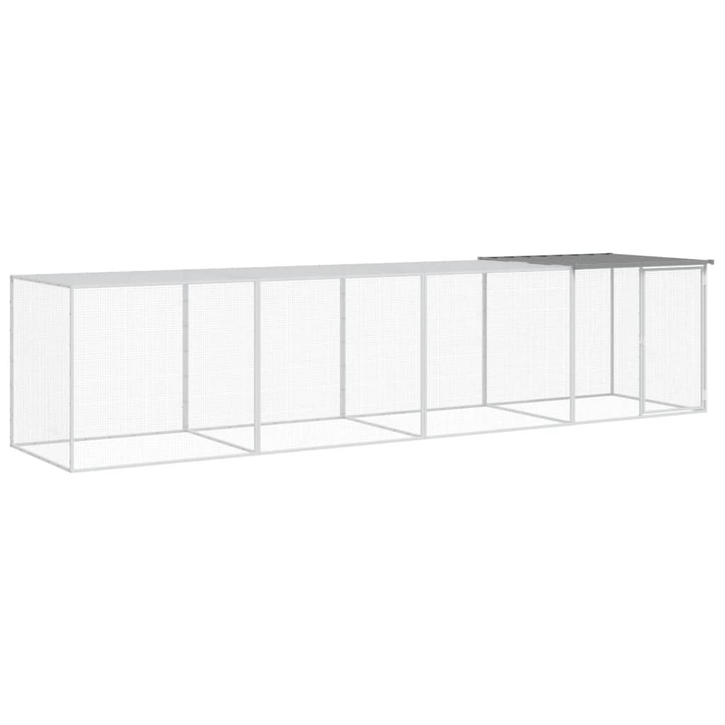 Gabbia Polli Tetto Grigio Chiaro 403x98x90 Cm Acciaio Zincato - Image 3