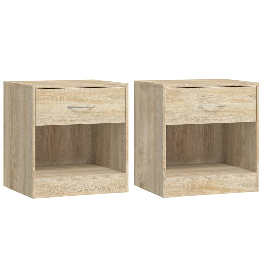Comodini 2 Pz Con Cassetto Colore Rovere