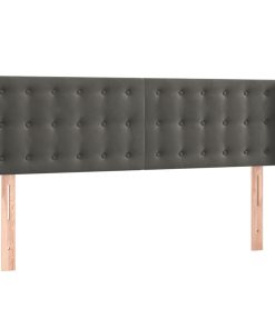 Testiera Ad Orecchio Grigio Scuro 147x16x78/88 Cm In Velluto