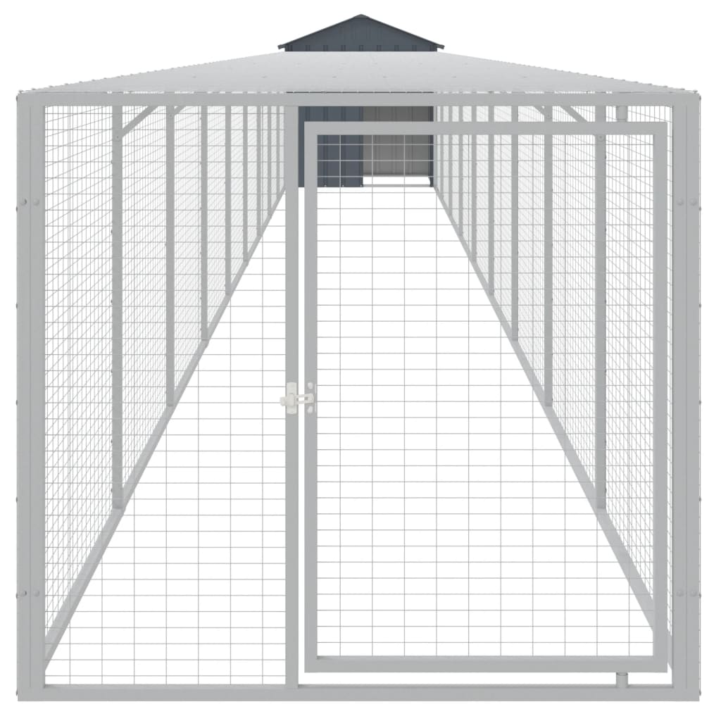 Pollaio Con Area Corsa Antracite 117x1017x123cm Acciaio Zincato