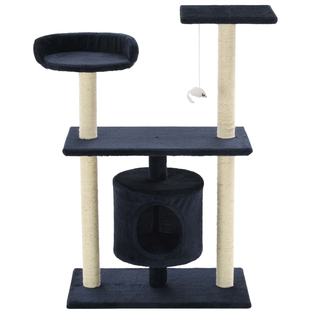 Albero Per Gatti Con Tiragraffi In Sisal 95 Cm Blu Scuro