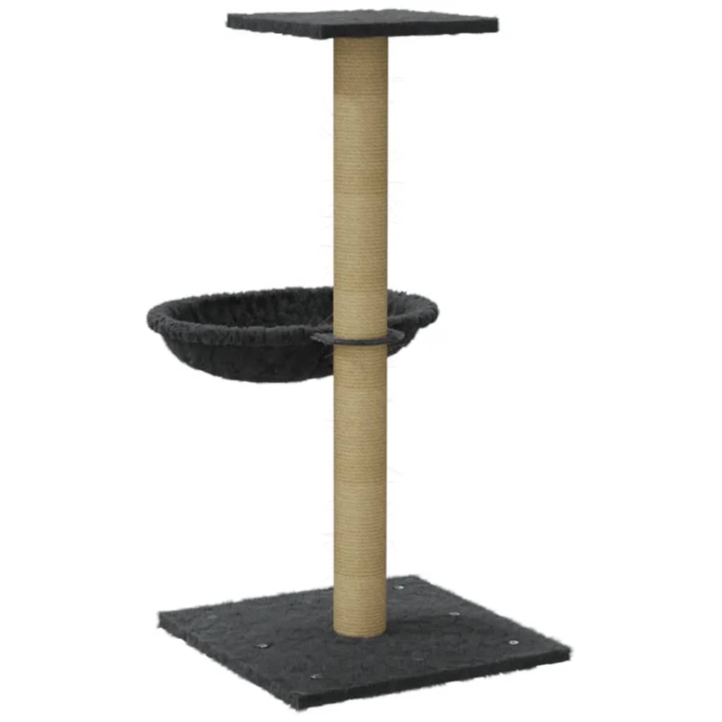 Albero Per Gatti Con Palo Tiragraffi Sisal Grigio Scuro 74 cm - Image 2