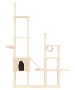 Albero Per Gatti Con Tiragraffi In Sisal Crema 279 cm