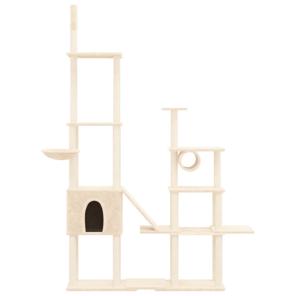 Albero Per Gatti Con Tiragraffi In Sisal Crema 279 cm
