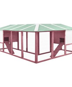 Conigliera Per Esterni Grande Moca E Bianca In Legno Di Abete