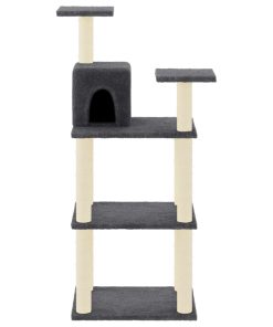 Albero Per Gatti Con Tiragraffi In Sisal Grigio Scuro 118,5 cm
