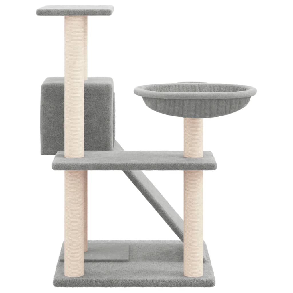 Albero Per Gatti Con Tiragraffi In Sisal Grigio Chiaro 82 cm - Image 4