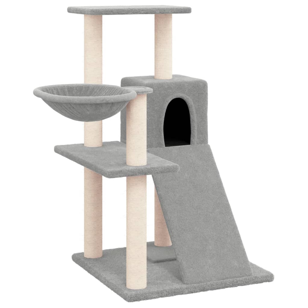 Albero Per Gatti Con Tiragraffi In Sisal Grigio Chiaro 82 cm - Image 6