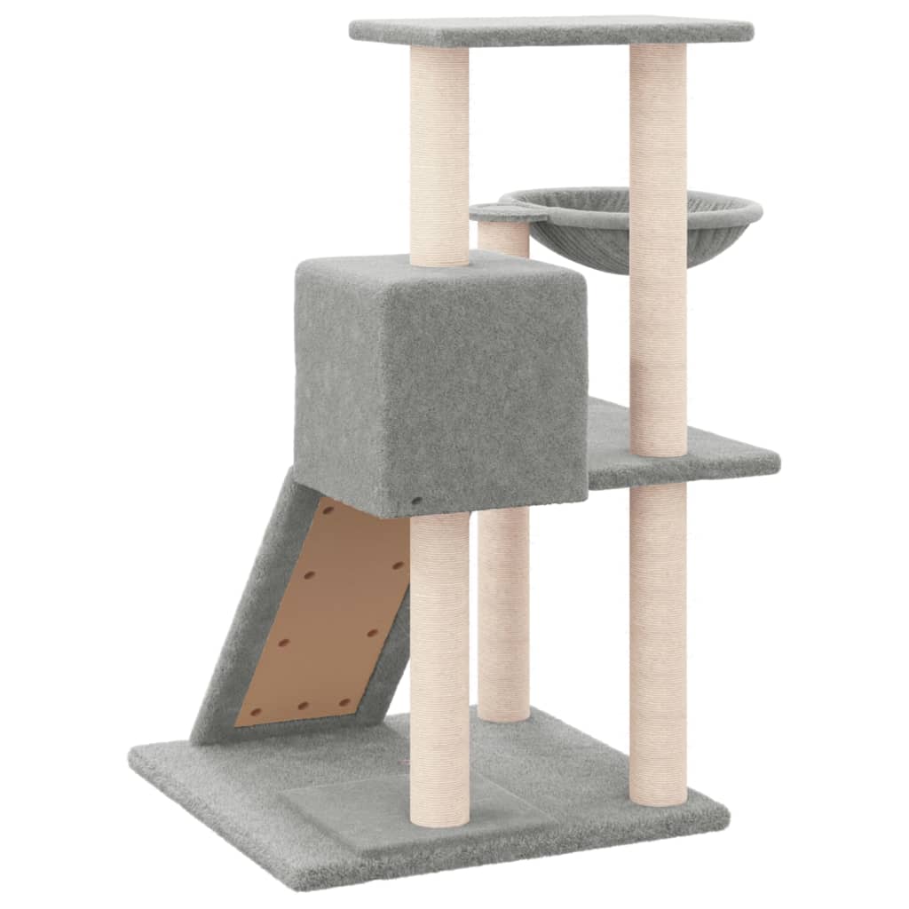 Albero Per Gatti Con Tiragraffi In Sisal Grigio Chiaro 82 cm - Image 3