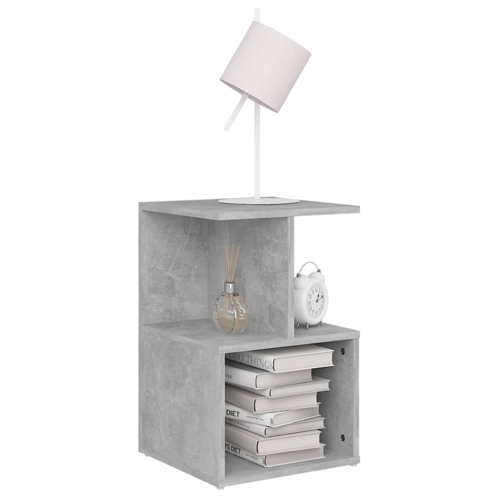 Comodini 2pz Grigio Cemento 35x35x55 Cm In Legno Multistrato