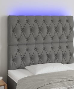 Testiera A Led Grigioscuro 100x7x118/128cm Intessuto
