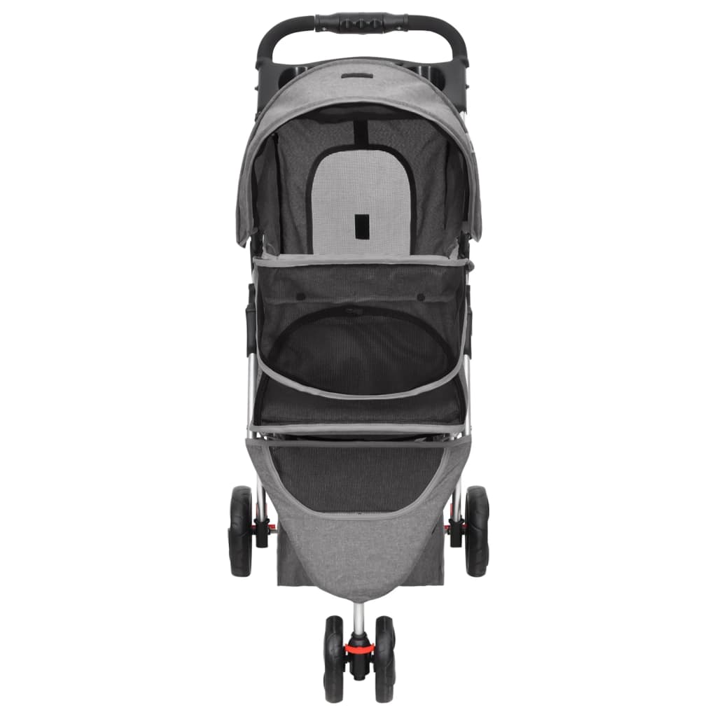 Passeggino Per Cani Pieghevole Grigio 80x46x98cm Tessuto Oxford