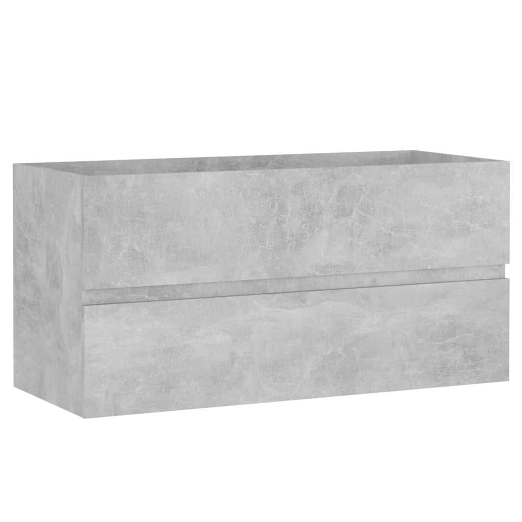 Mobile Lavabo Grigio Cemento 90x38,5x45 Cm In Legno Multistrato