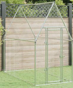 Gabbia Per Polli Argento 200x100x190 Cm In Acciaio Zincato