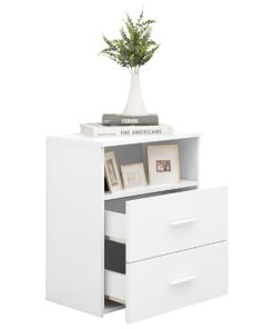 Comodini 2pz Bianchi 50x32x60 cm