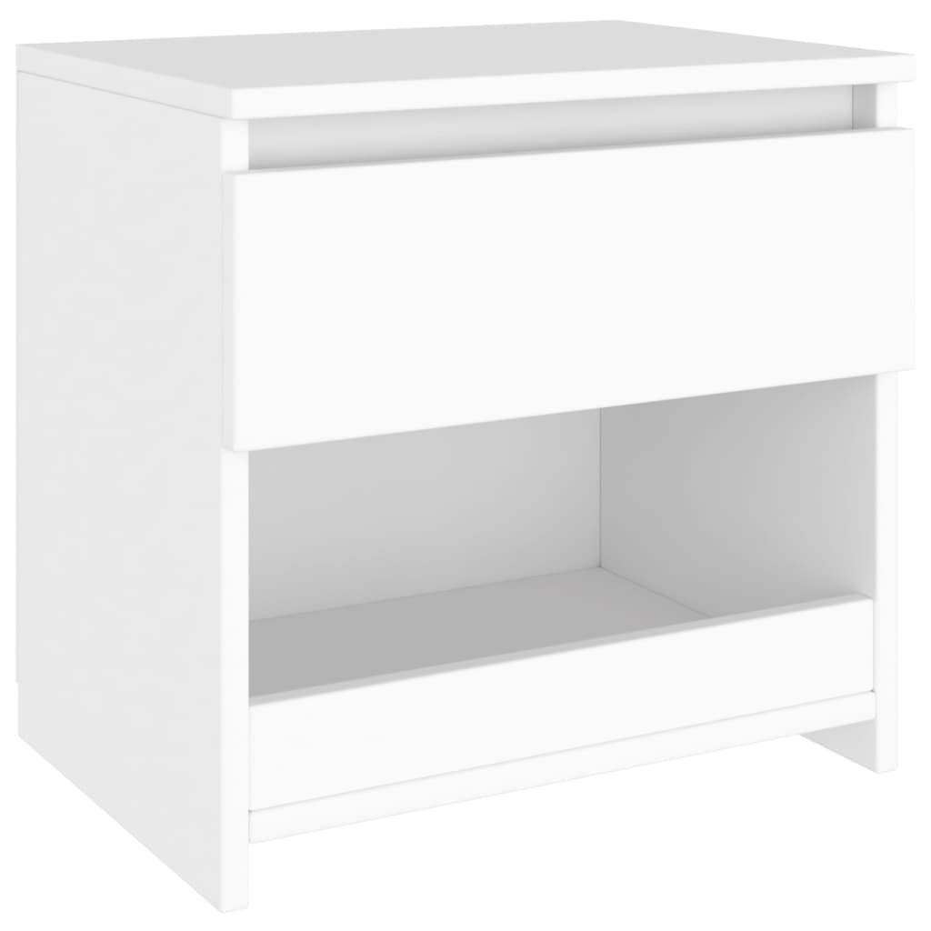 Comodino Bianco 40x30x39 Cm In Legno Ingegnerizzato