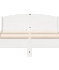 Letto Senza Materasso Bianco 135x190 Cm Legno Massello Di Pino