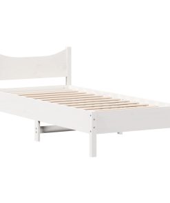 Letto Senza Materasso Bianco 75x190 In Legno Massello Di Pino