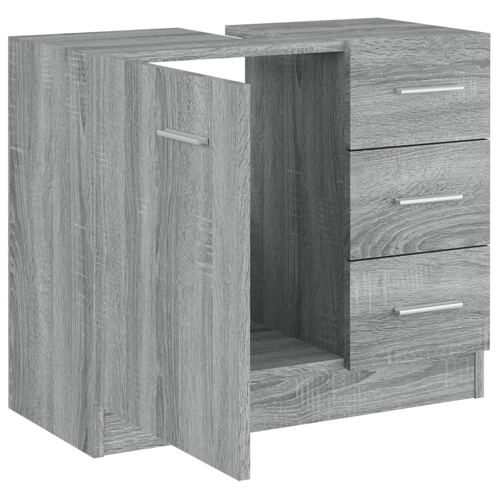 Mobile Lavabo Grigio Sonoma 63x30x54 Cm In Legno Multistrato - Image 5