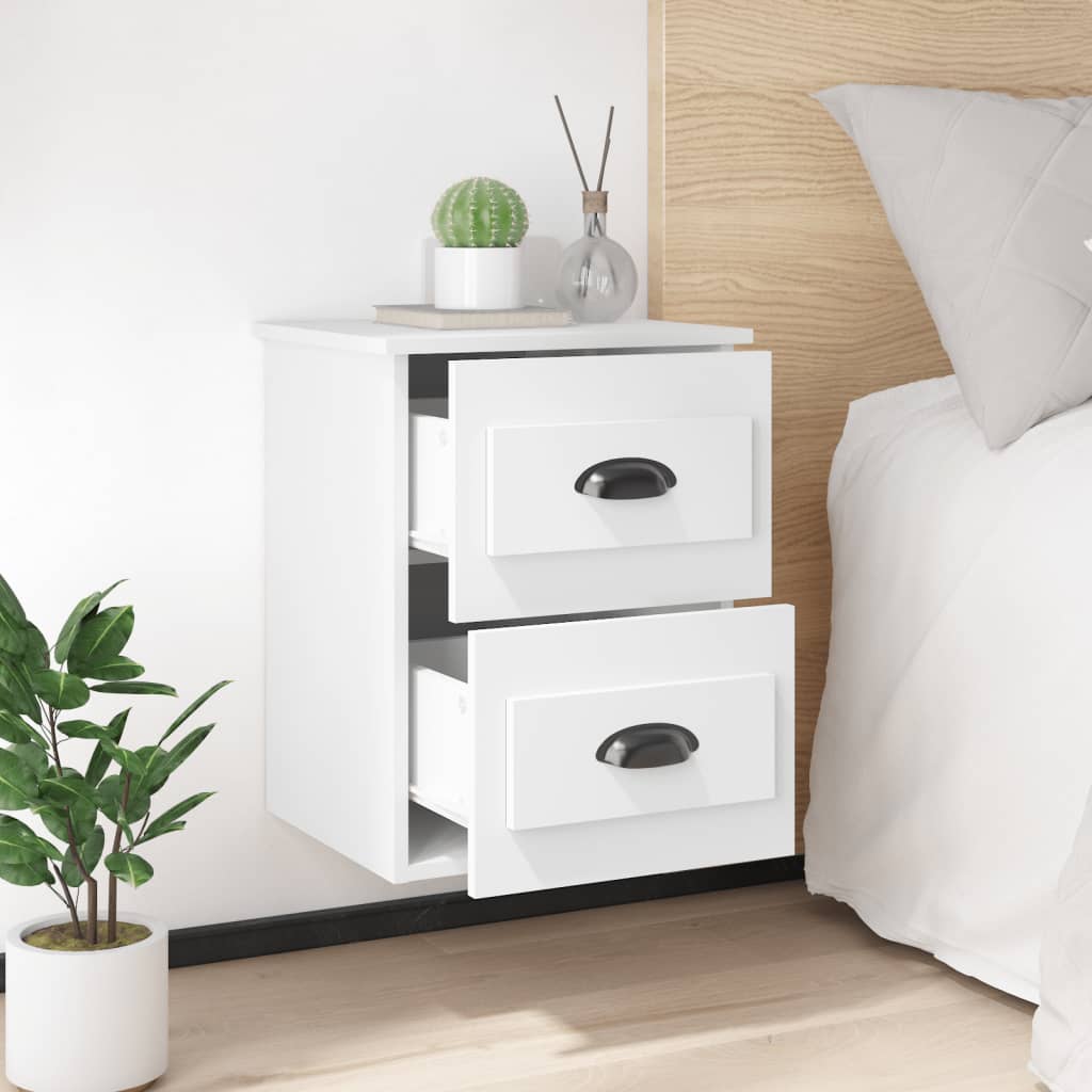 Comodini A Parete 2 Pz Bianchi 41,5x36x53 cm - Image 2