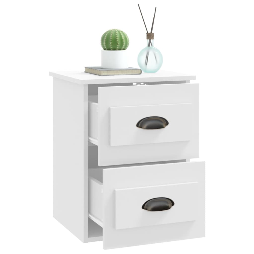 Comodini A Parete 2 Pz Bianchi 41,5x36x53 cm - Image 6